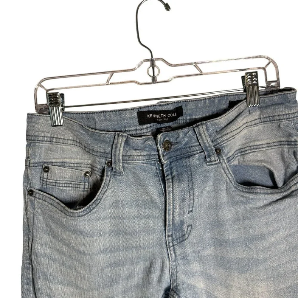 Kenneth Cole Mens Light Wash Denim Jeans Size 32 Straight Leg